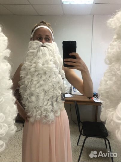 Борода и парик Деда Мороза