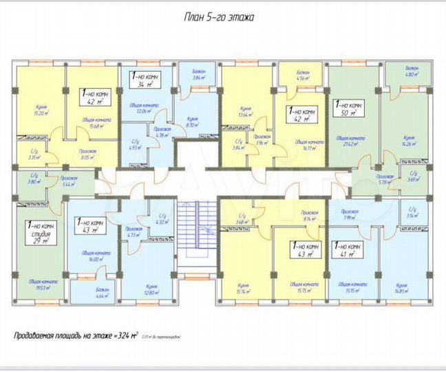 1-к. квартира, 43 м², 4/8 эт.