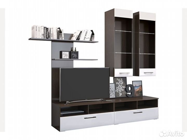 Гостиная (2,4м) Белый Глянец/Венге (Вегас-2)