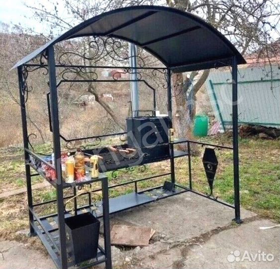 Мангал с печью под казан