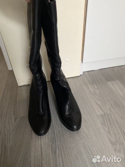 Сапоги кожаные зимние 39 натуральный мех