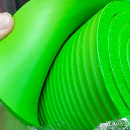 Коврик для йоги 10 мм новый толстый мягкий зелёный