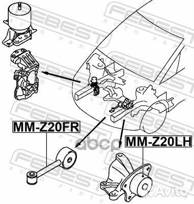 MM-Z20FRподушка двс передняя Mitsubishi Colt 02