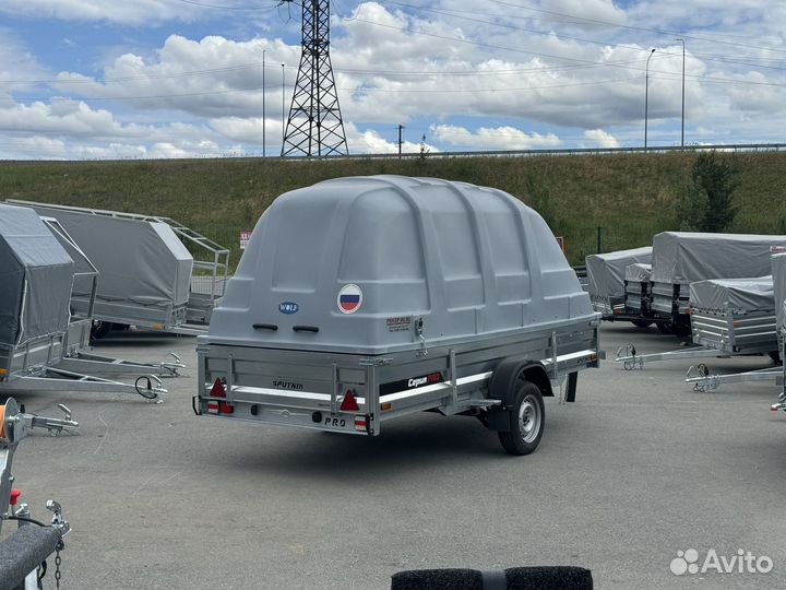 Прицеп под снегоход с пластиковой крышкой