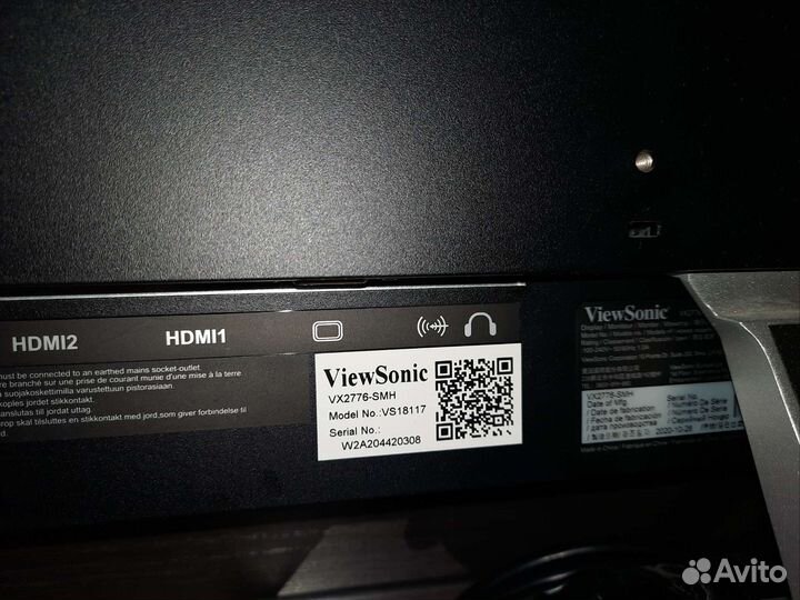 Монитор Viewsonic 27 (Битая матрица)