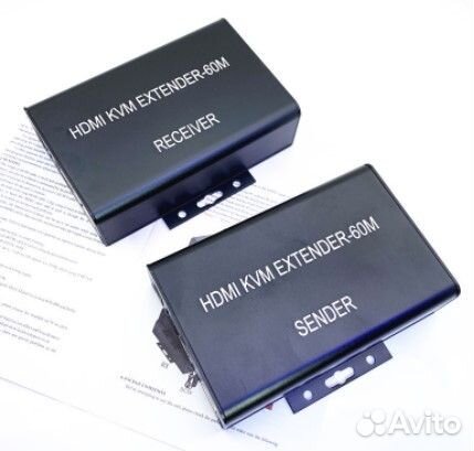 Hdmi удлинитель KVM до 60 метров по CAT-5/6+USB