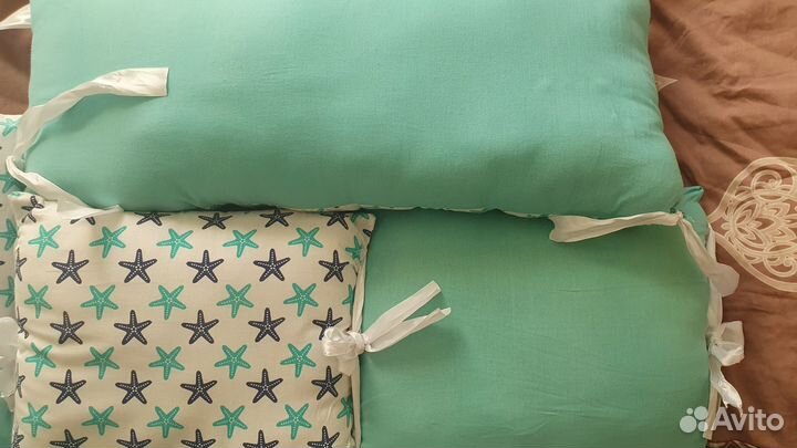 Бортики в кроватку+одеяло и бант