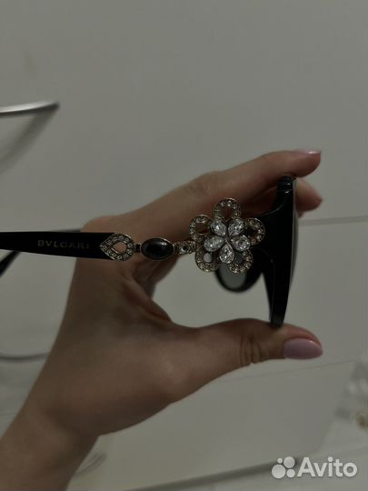 Очки bvlgari оригинал черные женские стразы