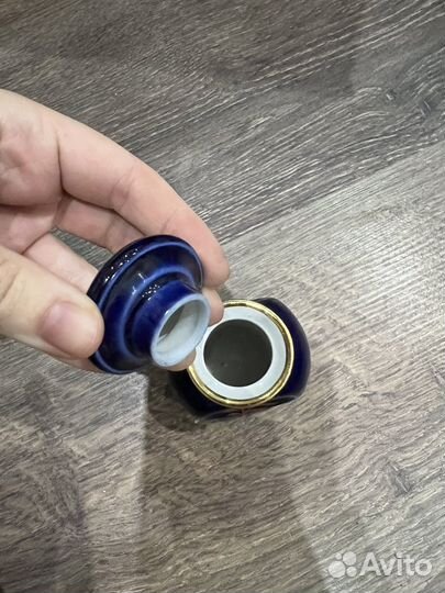 Чайница винтажная с ручной росписью СССР