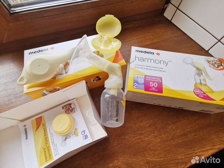 Молокоотсос medela ручной с насадкой для электрич