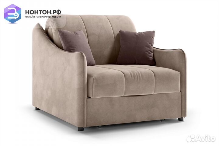 Кресло аккордеон Эско бежевое / коричневое