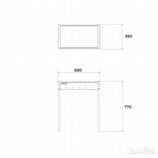 Стационарны мангал с разборными ножками