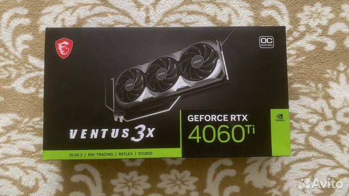 Новая MSI GeForce RTX 4060 Ti ventus 3X OC 8GB