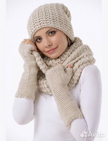 Комплект шапка и шарф женский