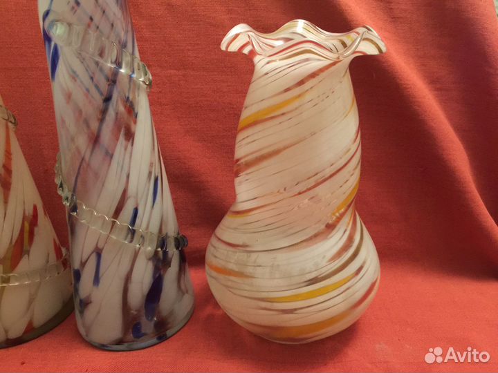 Вазы гутное стекло СССР