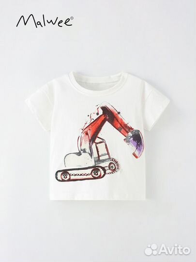Футболки с экскаватором 92 98 104 110 116 122 128