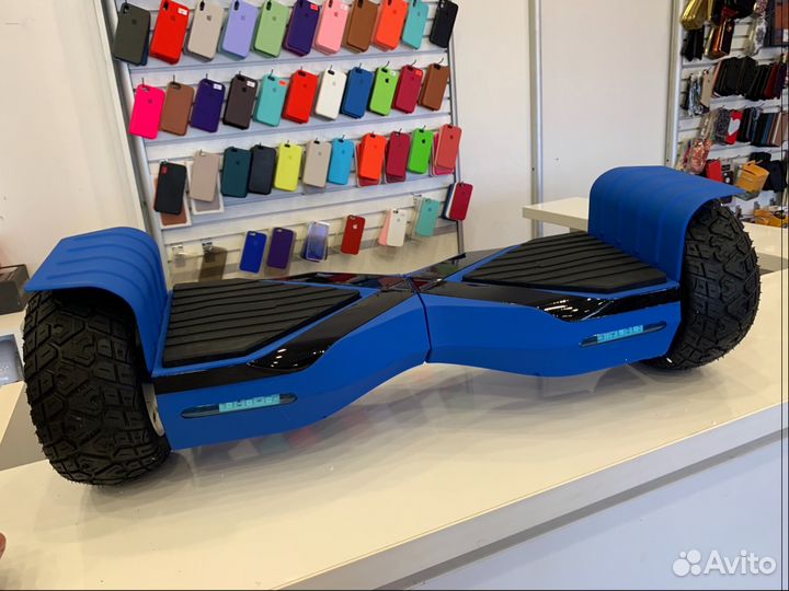 Гироскутер внедорожный синий/Черный крест