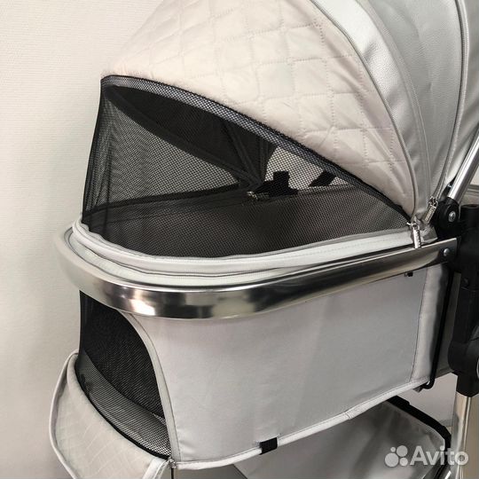 Коляска 3 в 1 LuxMom 608 serebro