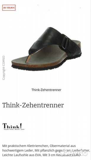 Шлепки бренда Think,Австрия,размер 42