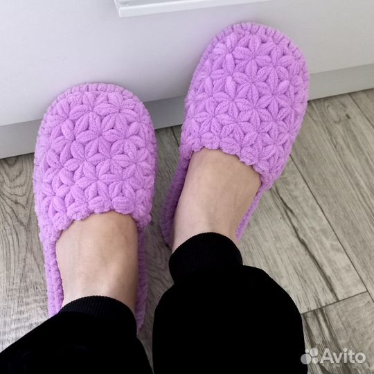 Мастер класс крючком Домашние тапочки