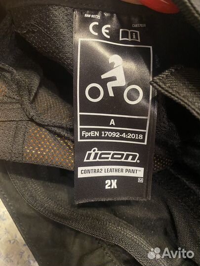 Мотоштаны Icon contra 2,черные,размер 2xxl