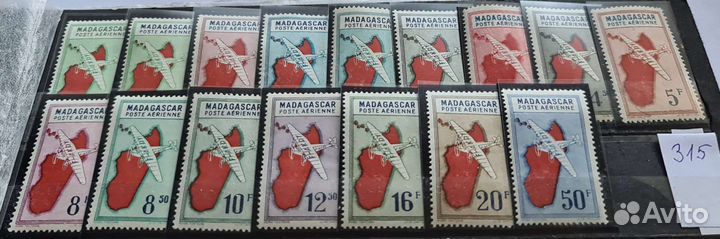 Марки */**. Французские колонии и др. Фауна