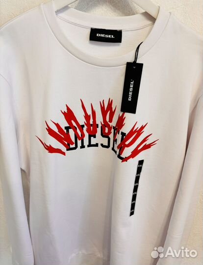 Diesel Industry.White.новый хлопковый свитшот. XXL