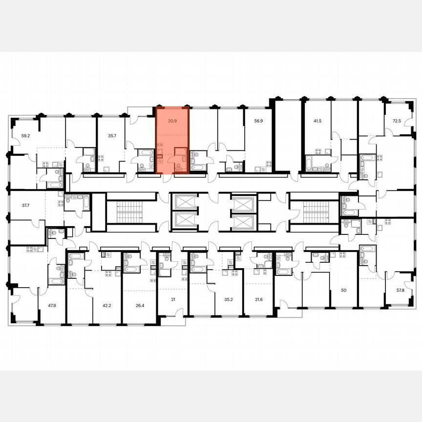 Квартира-студия, 20,9 м², 11/32 эт.