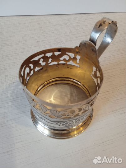 Серебряный подстаканник 875 проба СССР