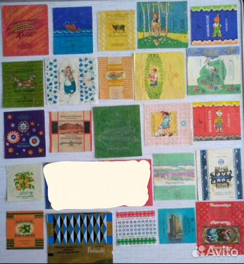 Этикетки Обертки Фантики Конфеты Шоколад СССР