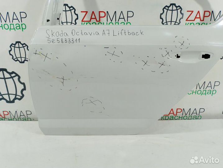 Дверь задняя левая Skoda Octavia A7 5E3 до