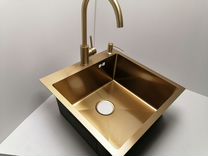 Кухонная мойка, золото, комплект,50х50,PVD
