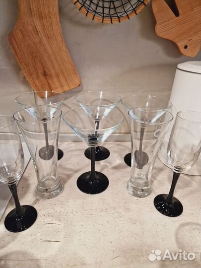 Бокалы для мартини, для шампанского