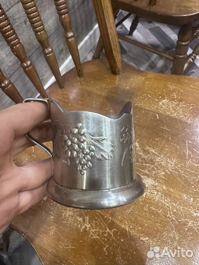 Подстаканник пшеница колосья виноград дуб СССР