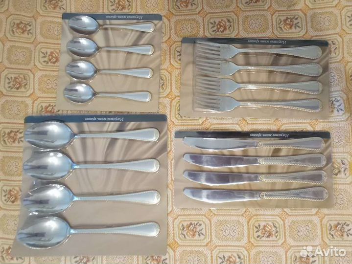 Банки стекло, набор столовых приборов