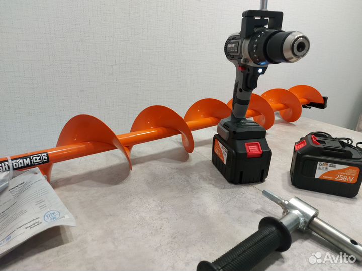 Ледобур Nanwei 150Nm 6 Ah + Тонар Мотошторм 130