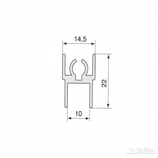 Хром Горизонтальный верхний профиль 5,9 KR08