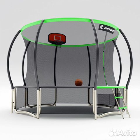 Батут Jump Power 14 ft Pro Inside Basket Green