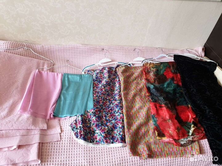 Отрезы натуральных тканей.Шёлк,лён двухсторонний