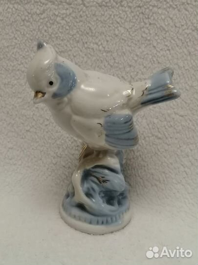 Статуэтка Синица Гжель. 1950-1960 г