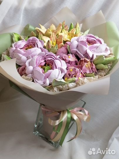 Сладкие букеты из зефира