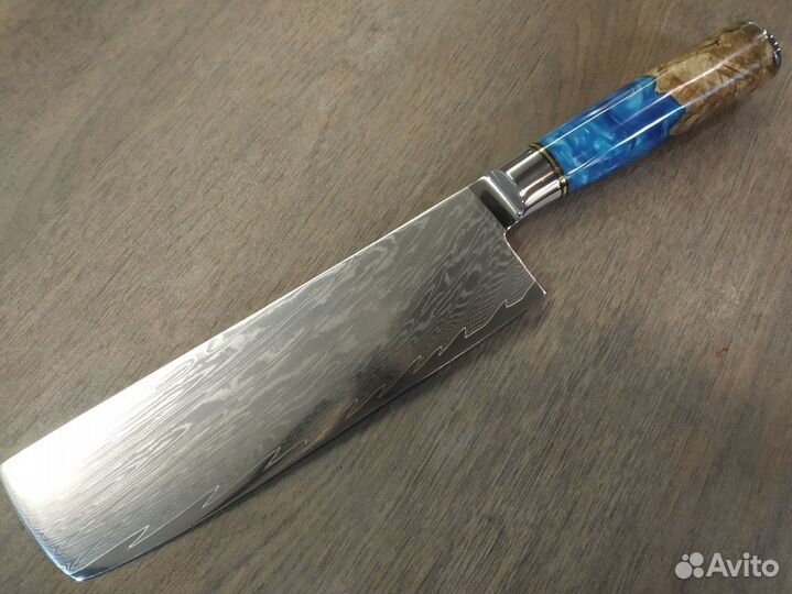 Наборы кухонных ножей с рисунком дамасской стали