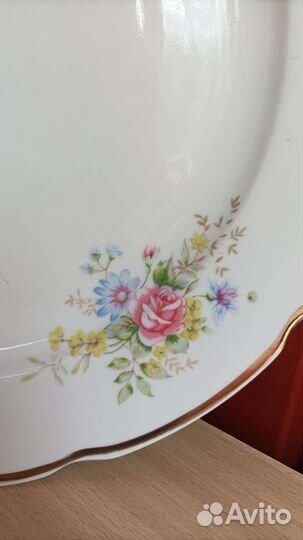 Большое круглое блюдо СССР диаметром 35,5 см