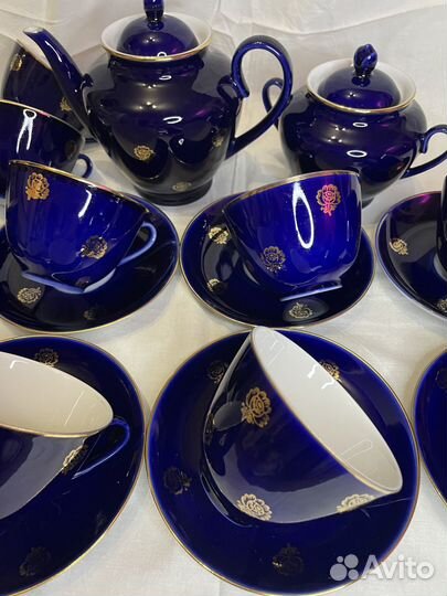 Чайный кобальтовый сервиз лфз