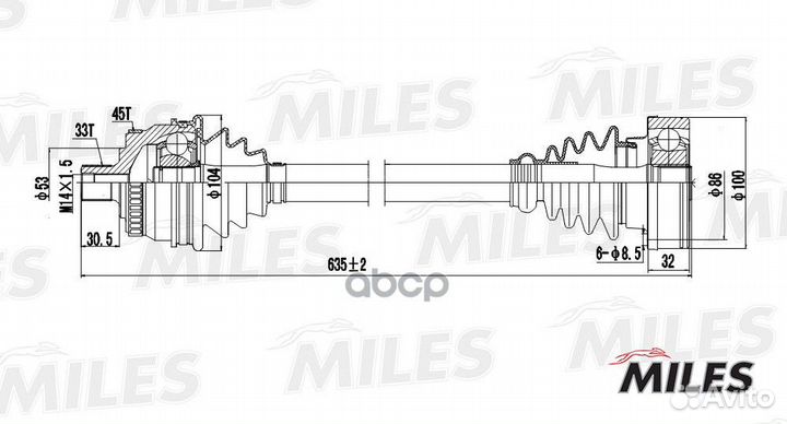 Привод в сборе audi A4/VW passat 1.6-1.8 95-01