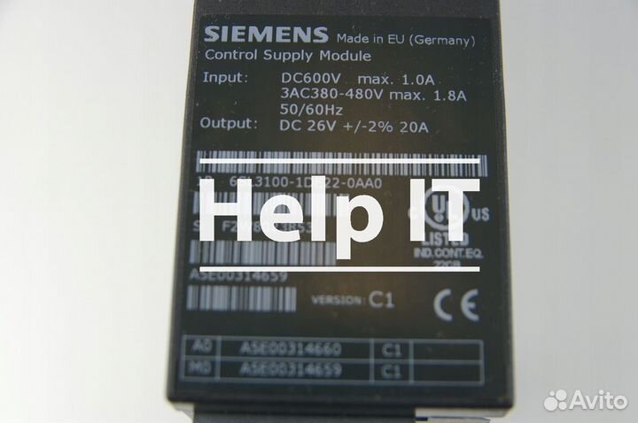 Модуль питания Siemens 6SL3100-1DE22-0AA0