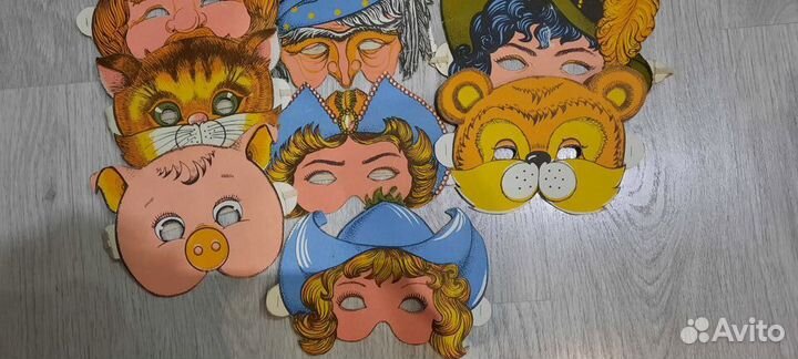 Маски карнавальные СССР, игры детские