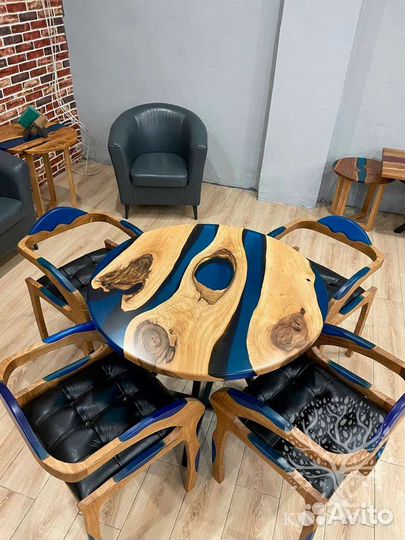 Стол из смолы, стол река, стол из эпоксидной смолы