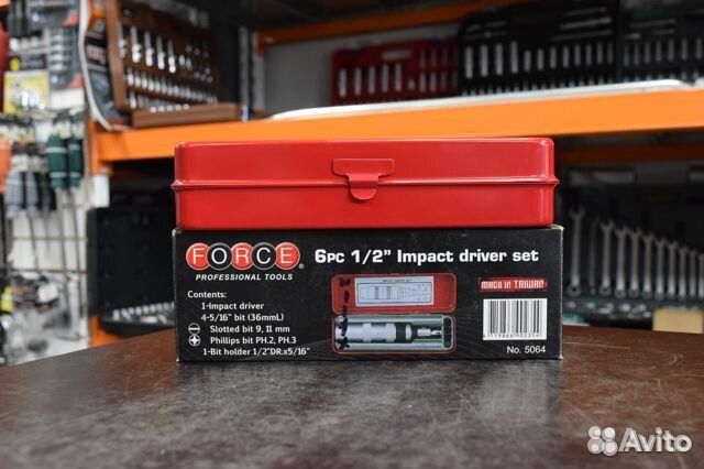 Отвертка ударная с битами PH и SL 6пр force