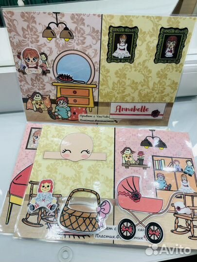 Игра на липучках бумажная кукла Аннабель,Поппи